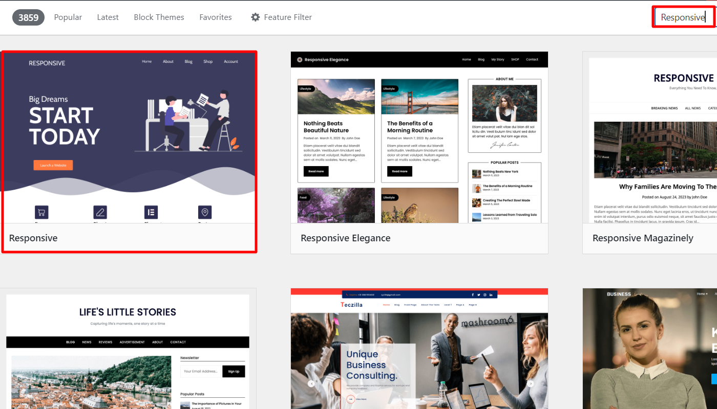 Searching Responsive