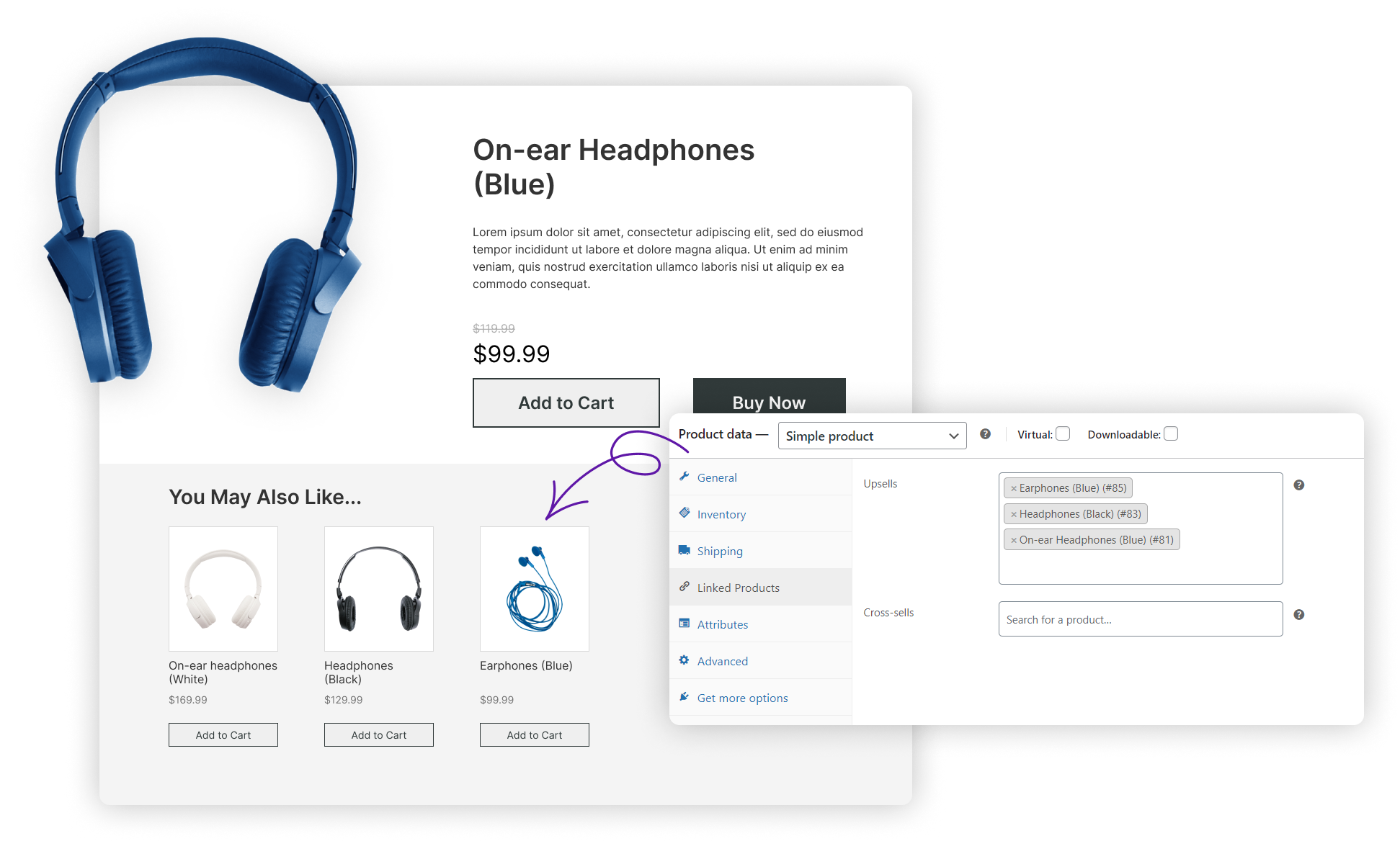 woocommerce integration product upsells widget responsive addons for elementor