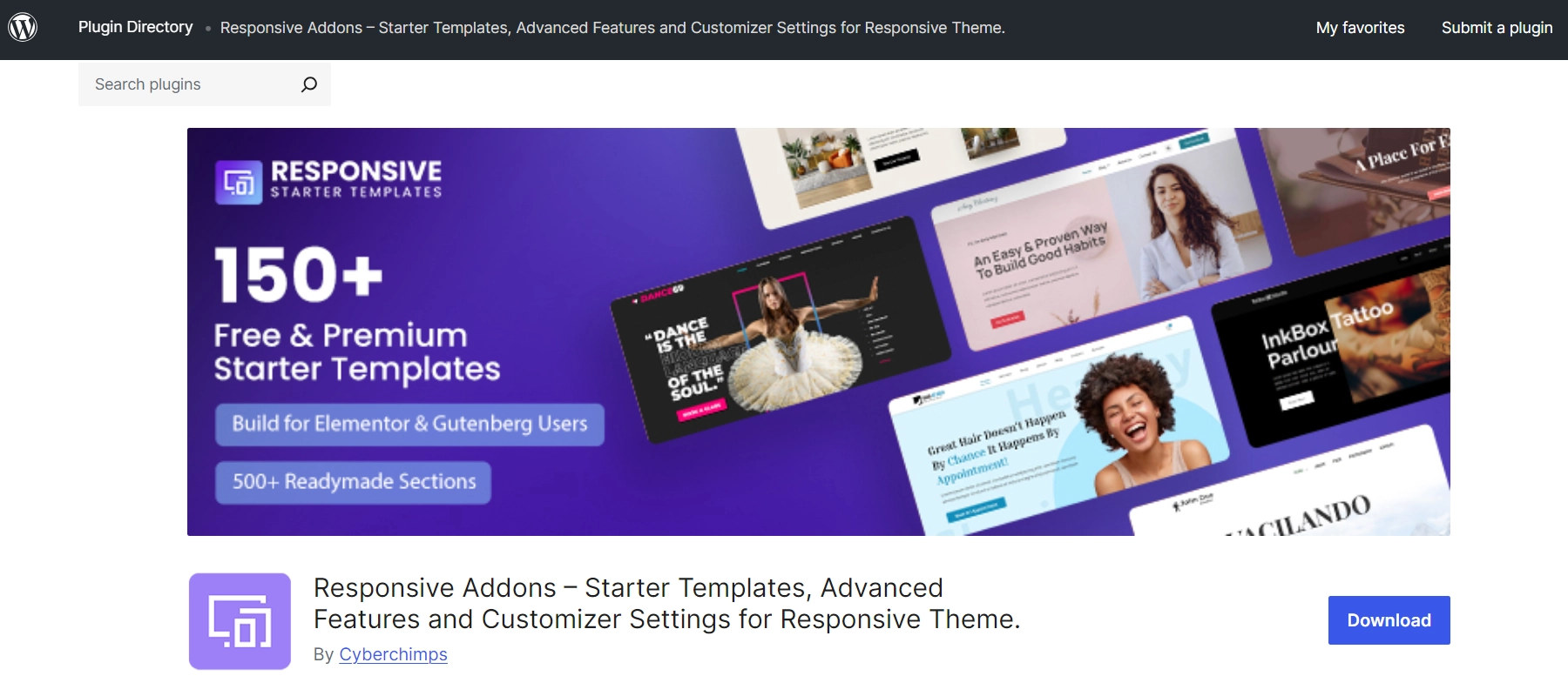 Responsive-Addons-Starter-Templates