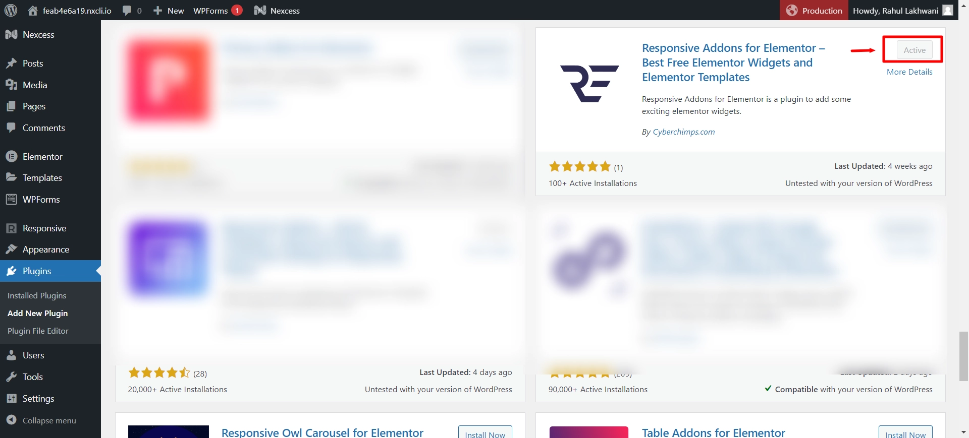 Activate the Responsive Addons for Elementor plugin