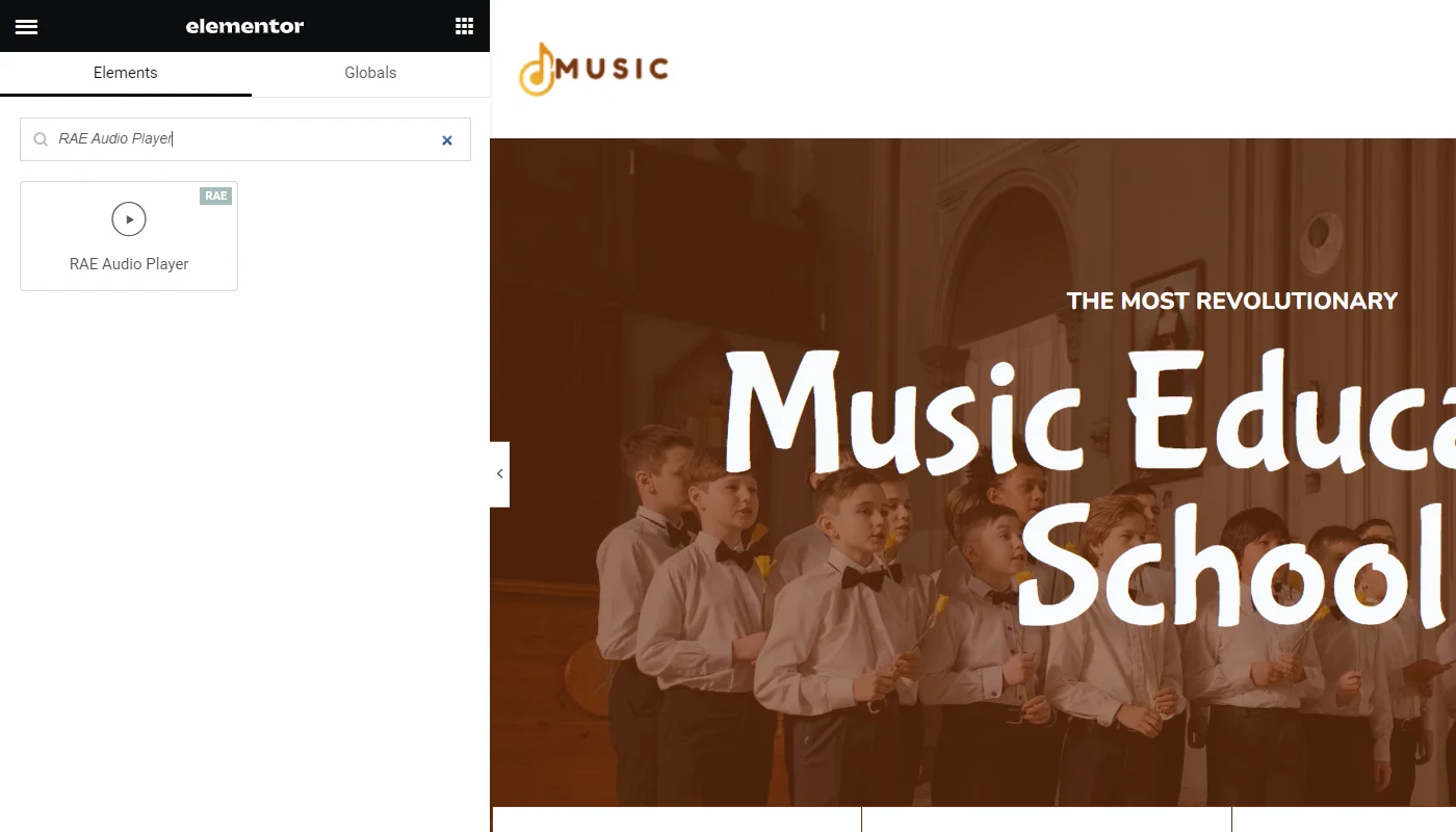 Searching RAE audio player