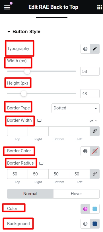 Button style for text