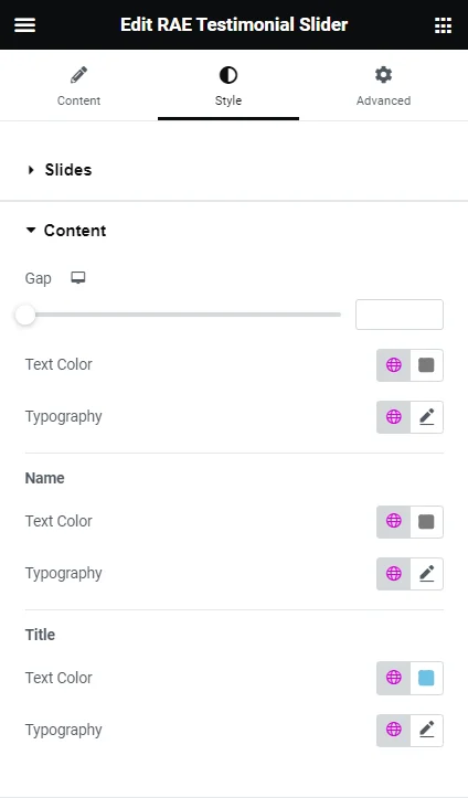 Styling testimonial slider content