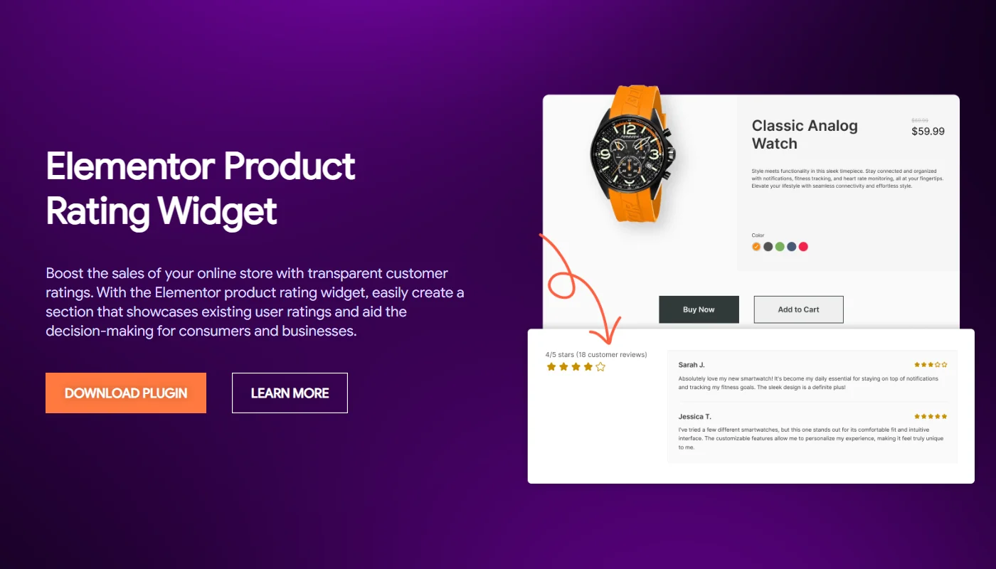 Elementor Product Rating Widget