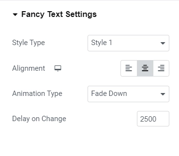 Text settings