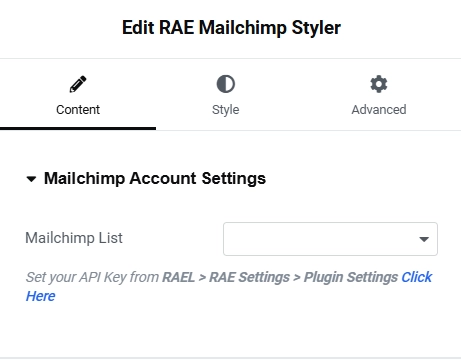 Mailchimps account settings