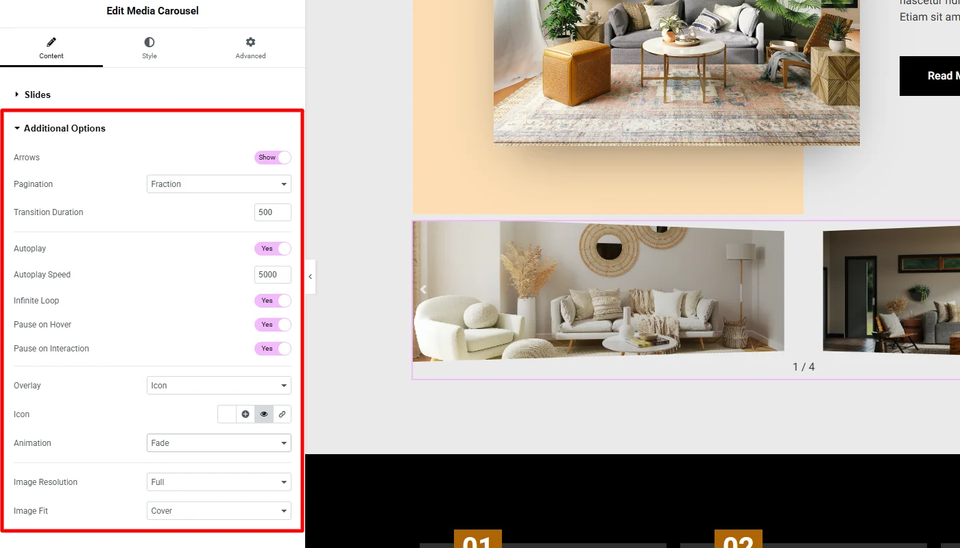 Setting aditional settings
