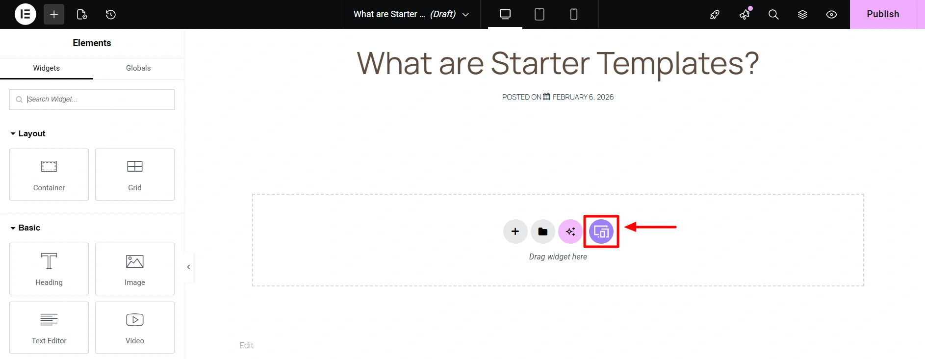 Click Responsive Starter Template icon
