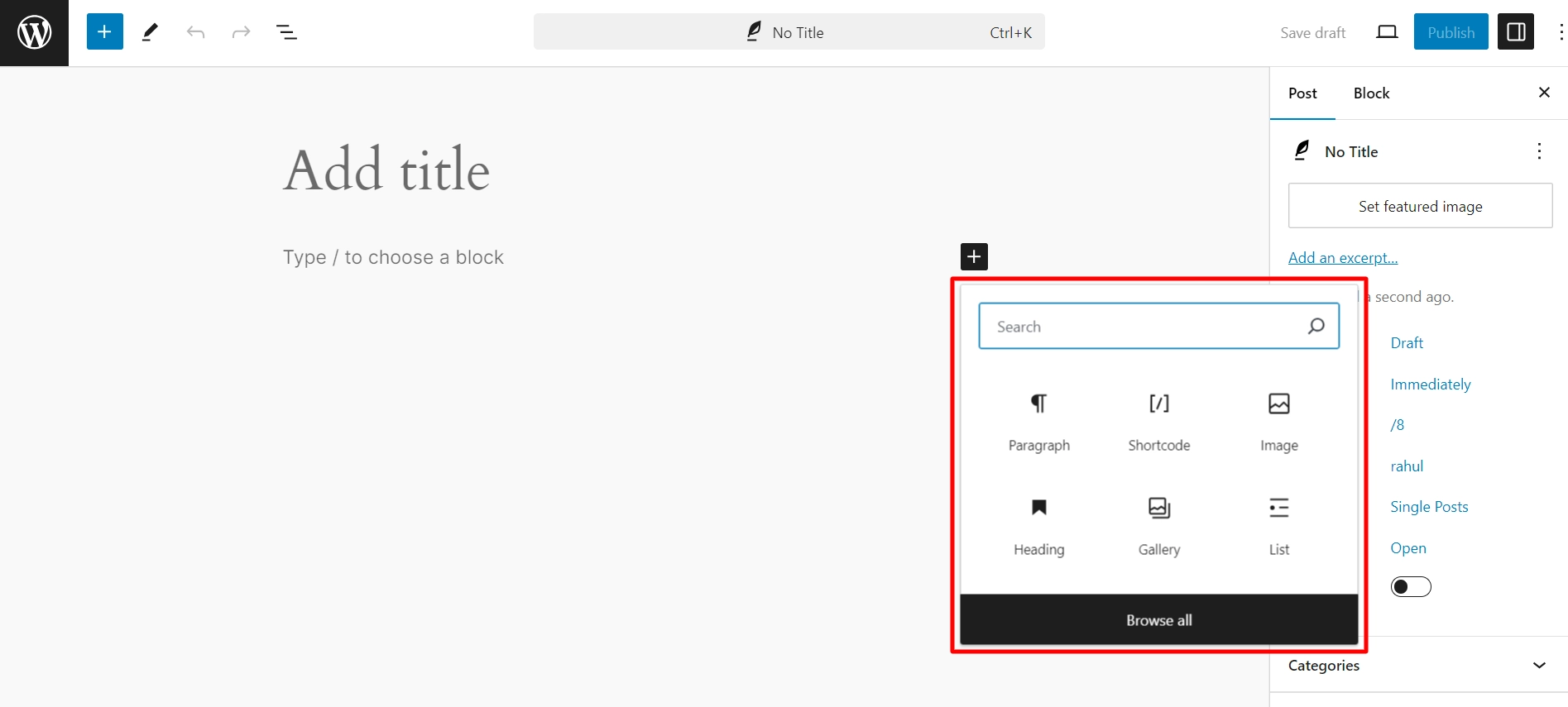 Click on Browse All Button