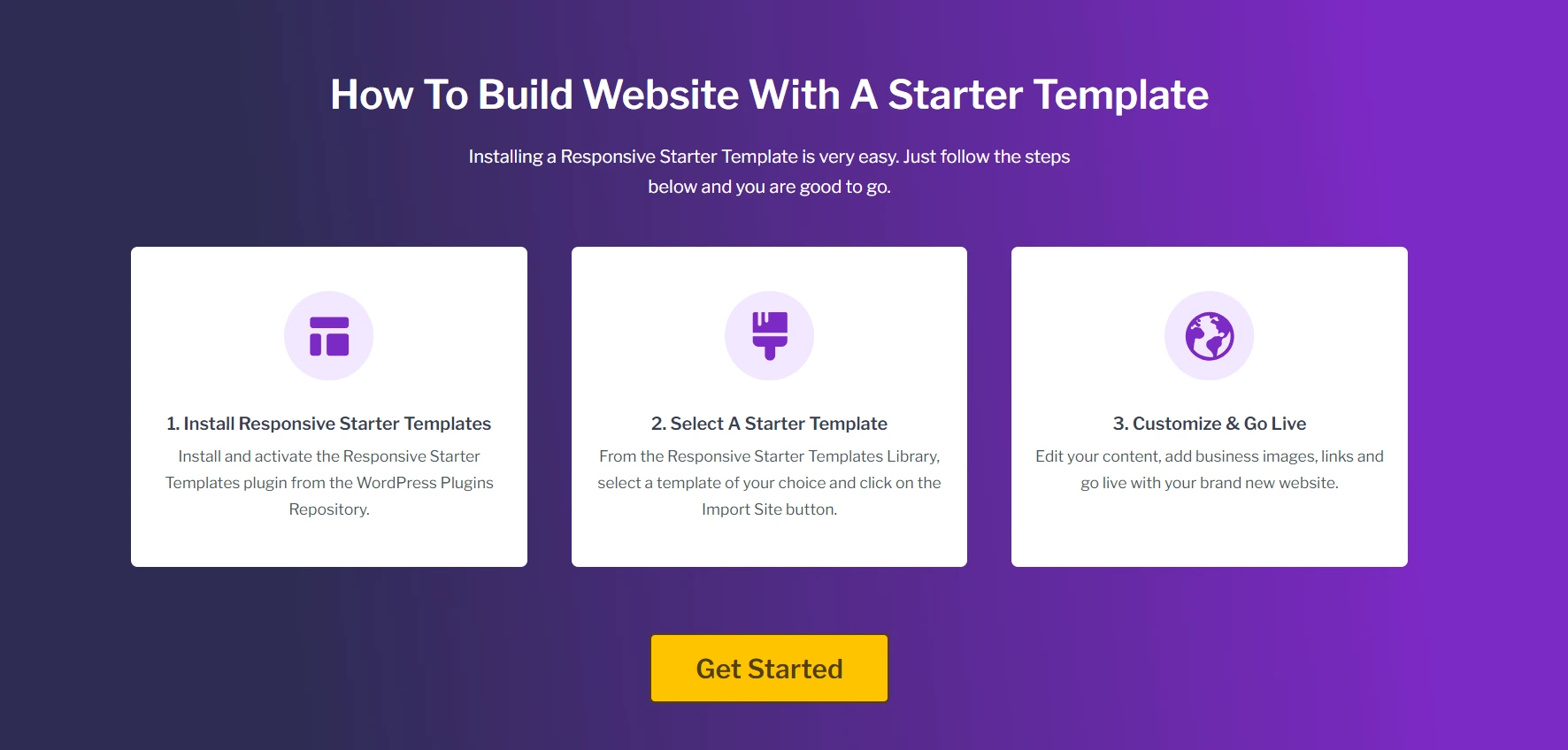 build website with starter templates