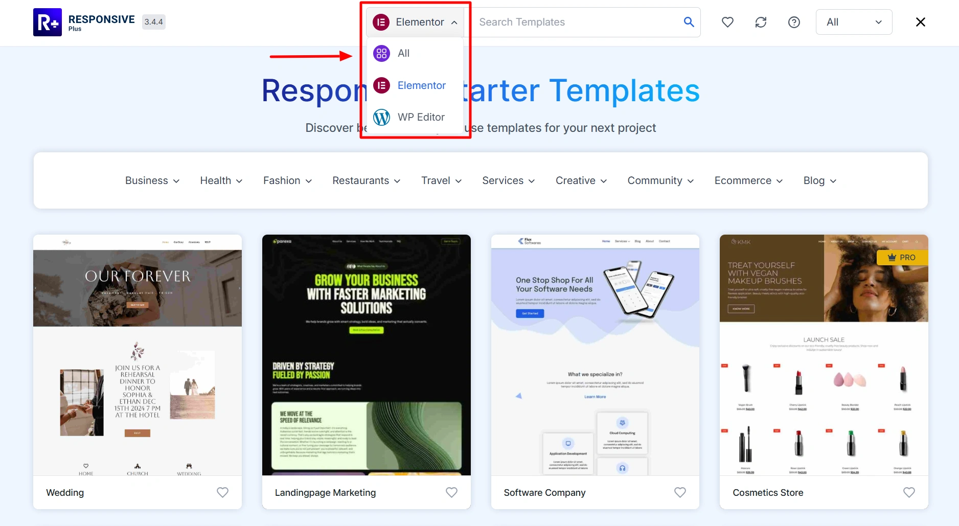 page builder filter
