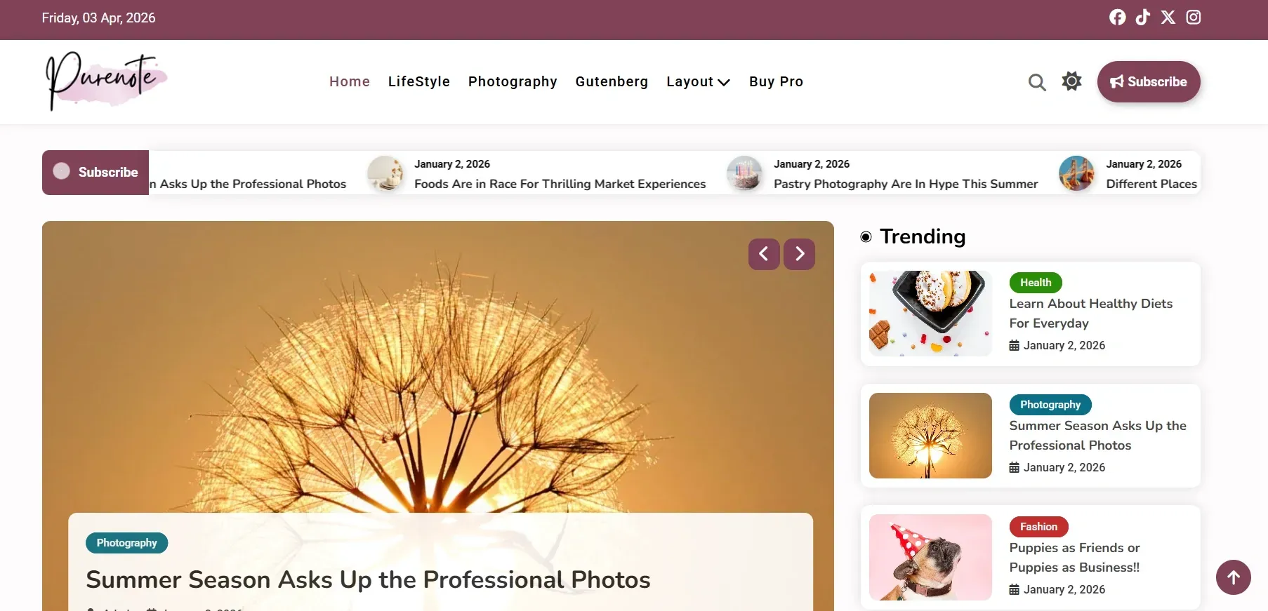 Purenote Theme