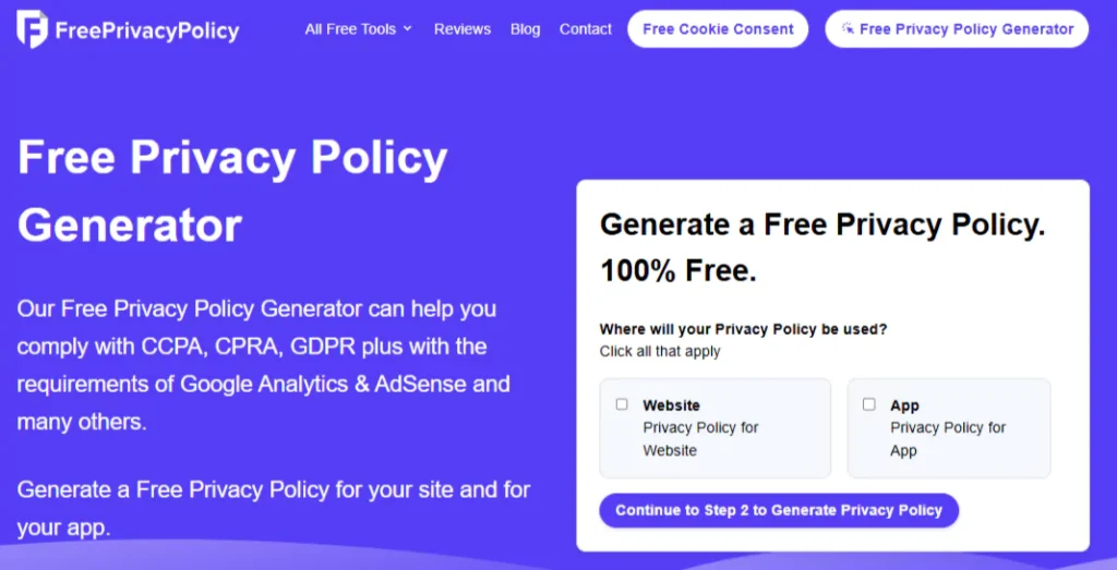 freeprivacypolicy pricing