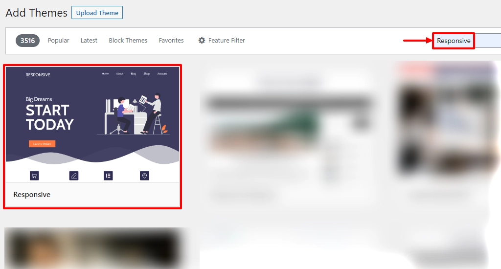 Searching responsive