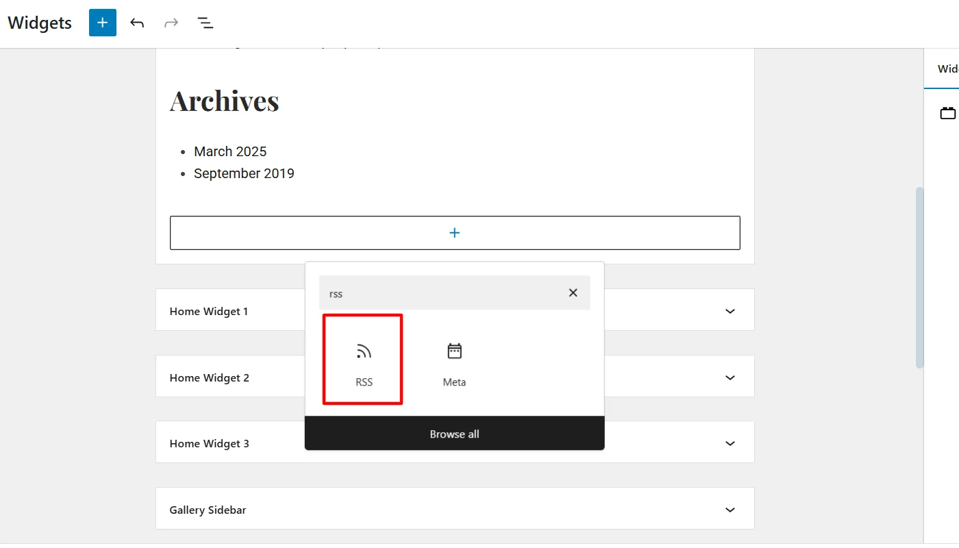 RSS feed widget
