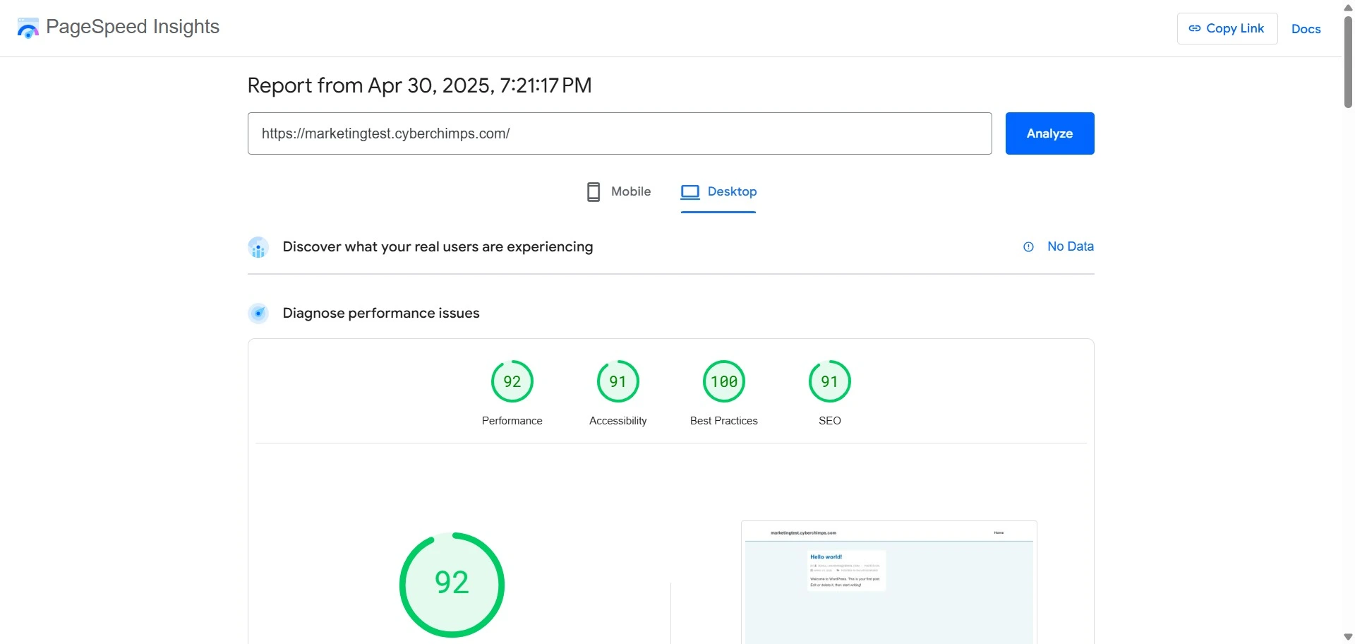 pagespeed insights