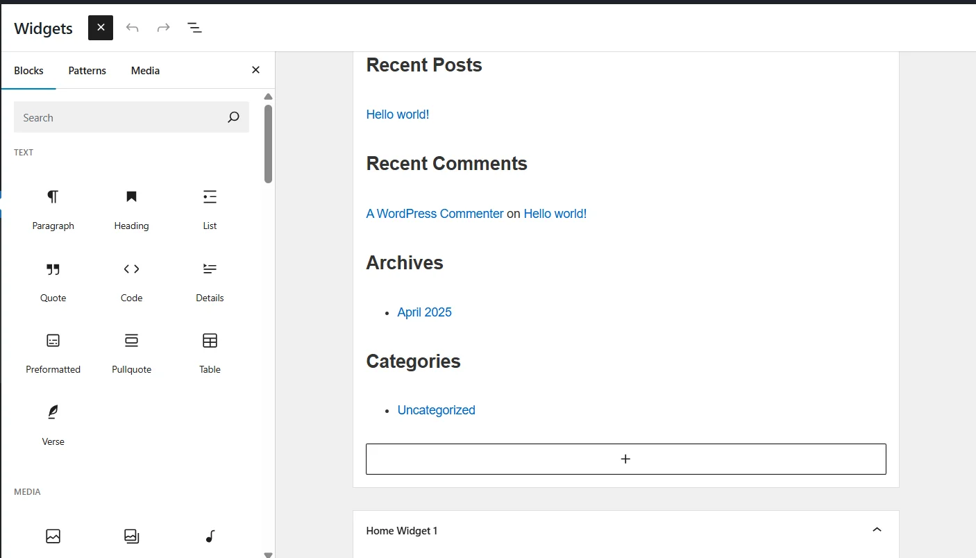 Widgets in WordPress