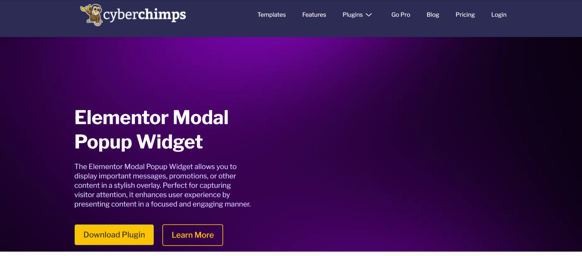 Elementor modal popup widget