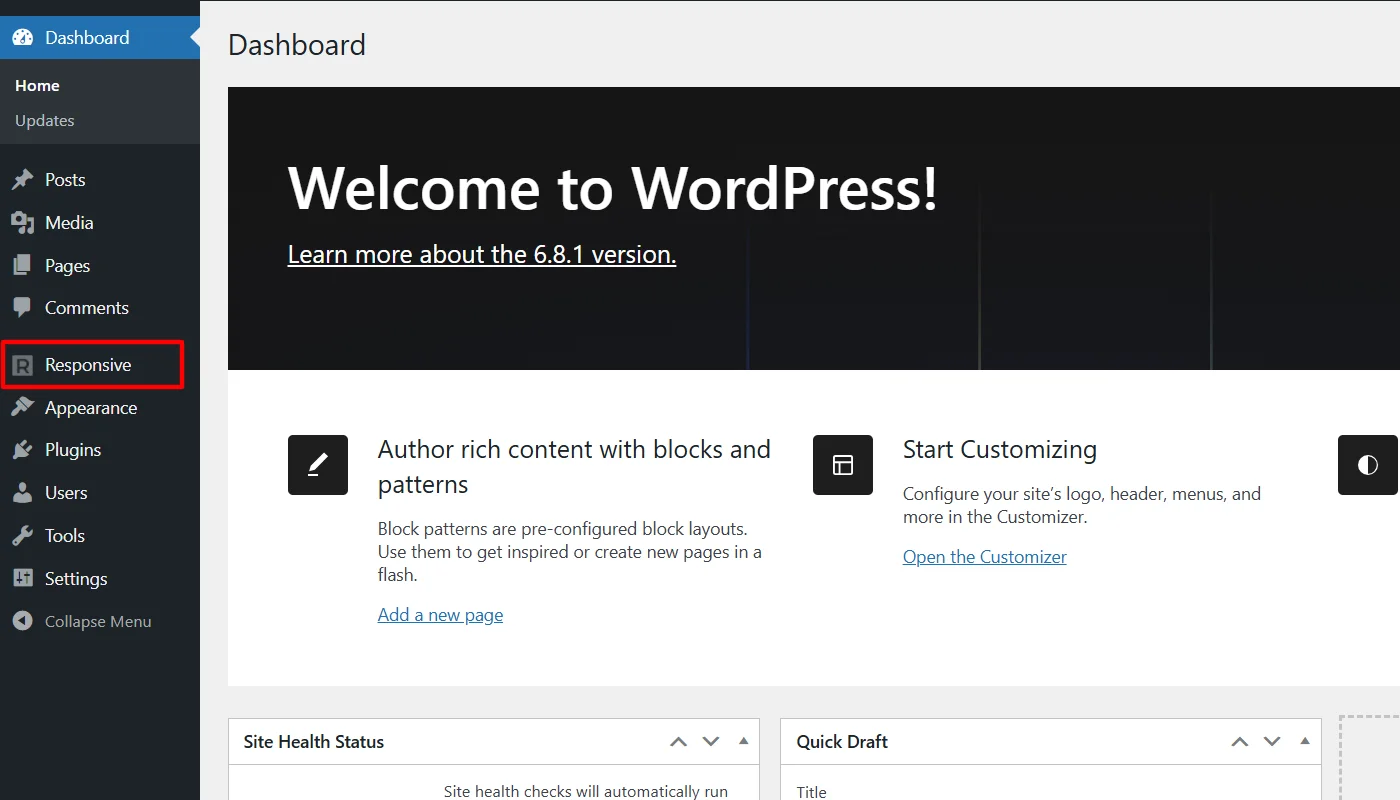 Clicking responsive in dashboard