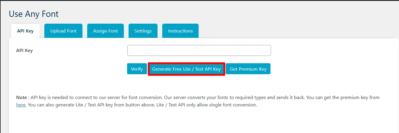 Generating key