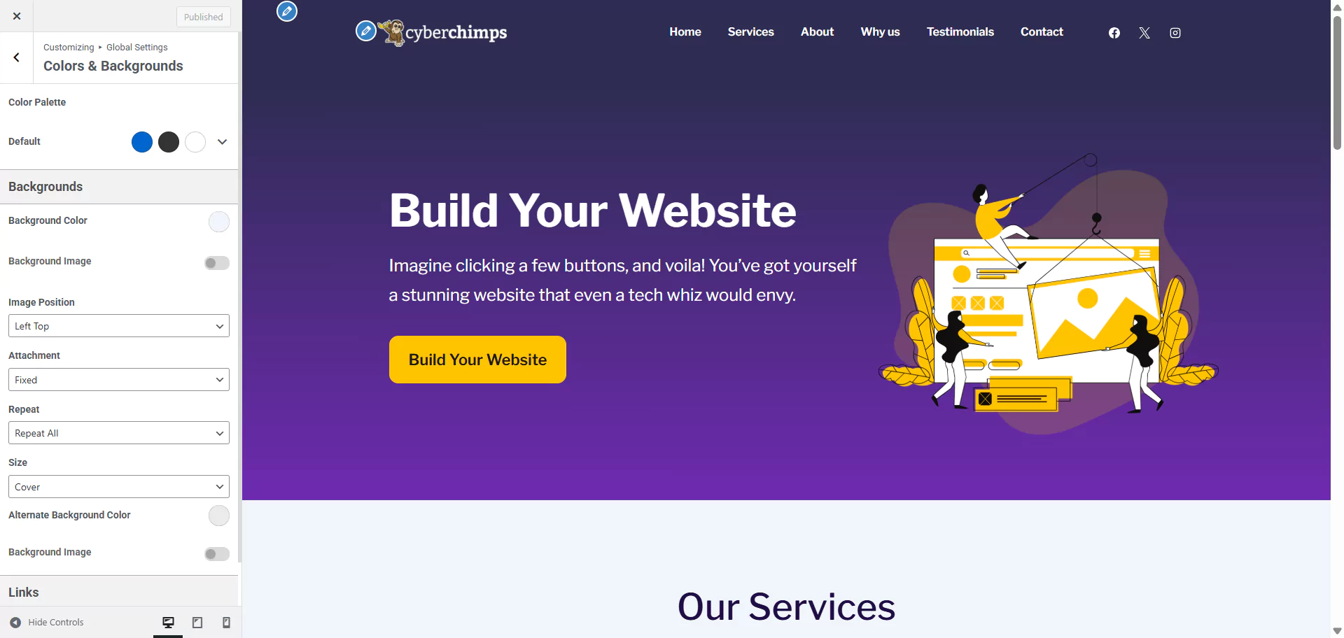 Cyberchimps Responsive theme Global Color Palette