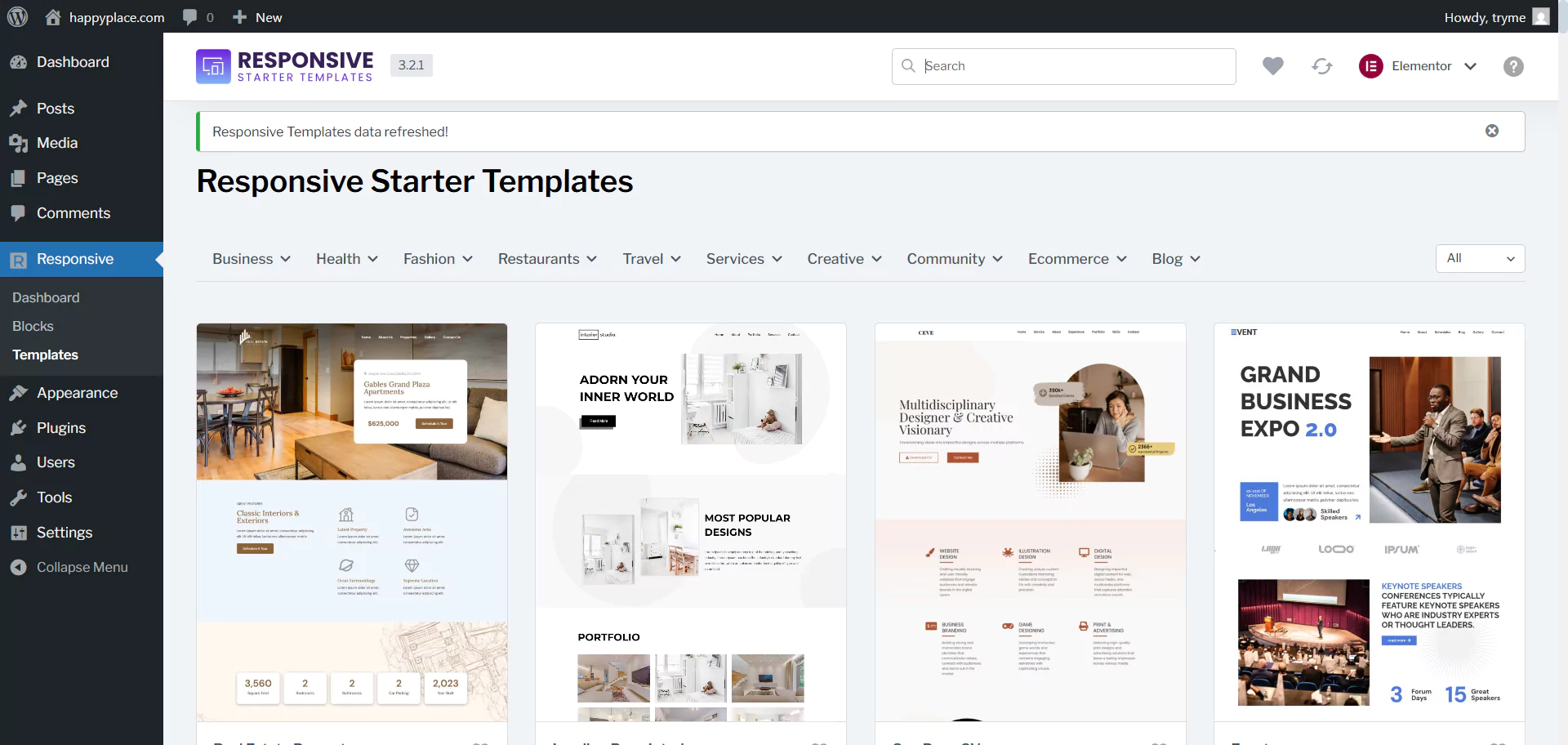 Responsive starter templates
