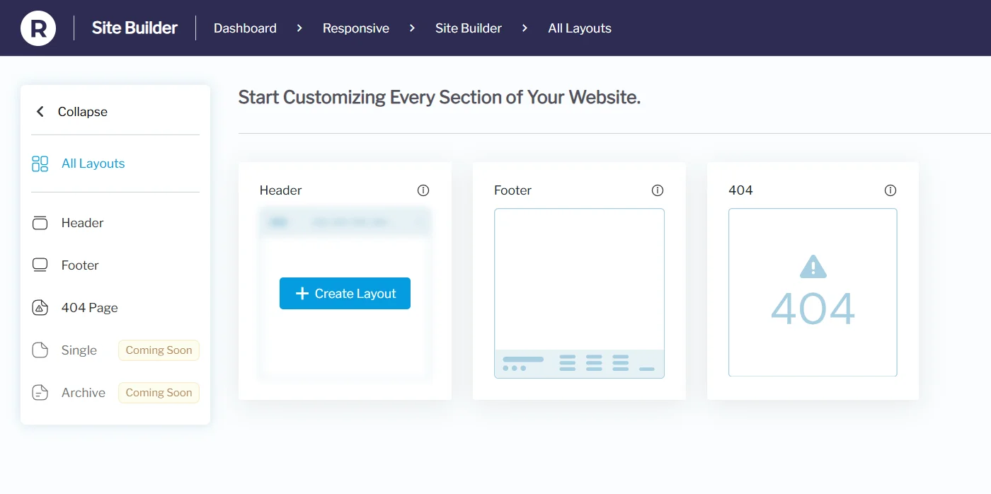 Create header layout