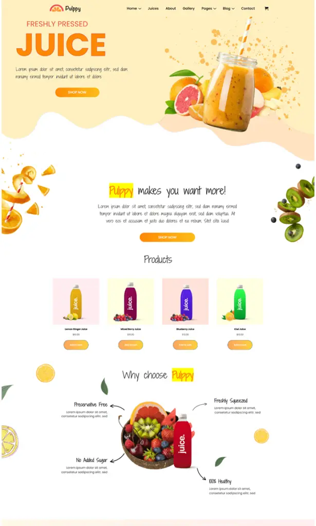 Juice store template