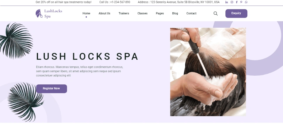 Pixel Hair Spa- Best barber shop WordPress themes
