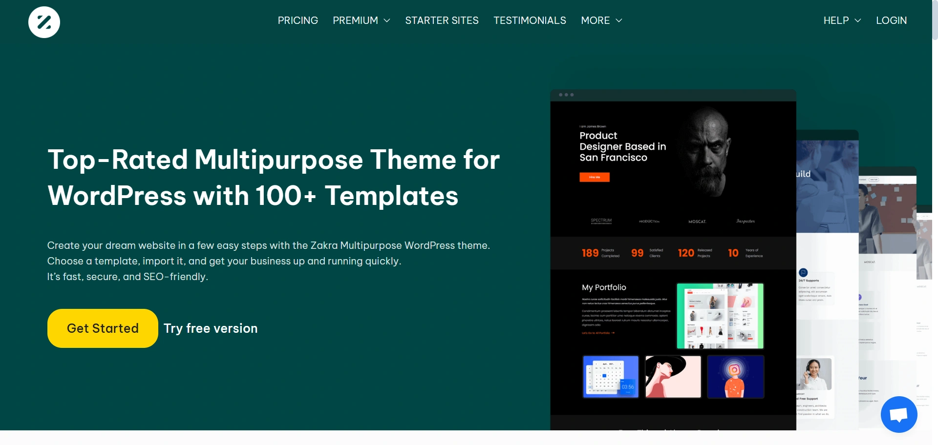 Zakra theme- free barbershop WordPress theme