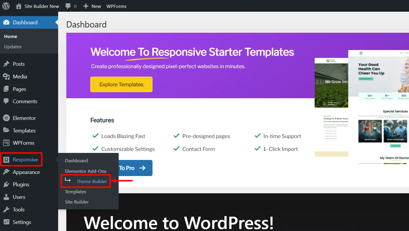 Click on Theme Builder 