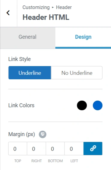Design setting of html