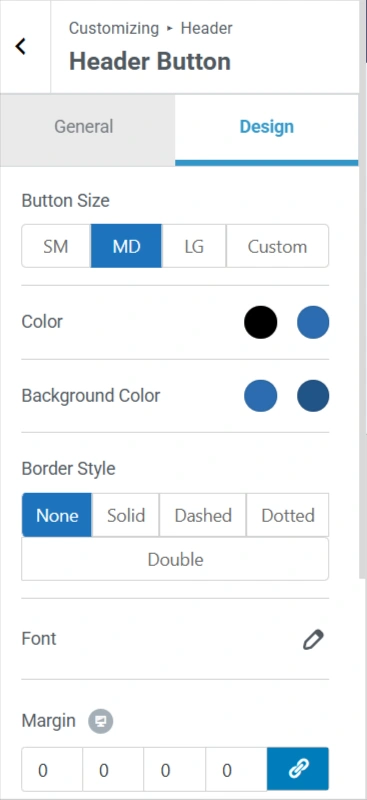 Design settings