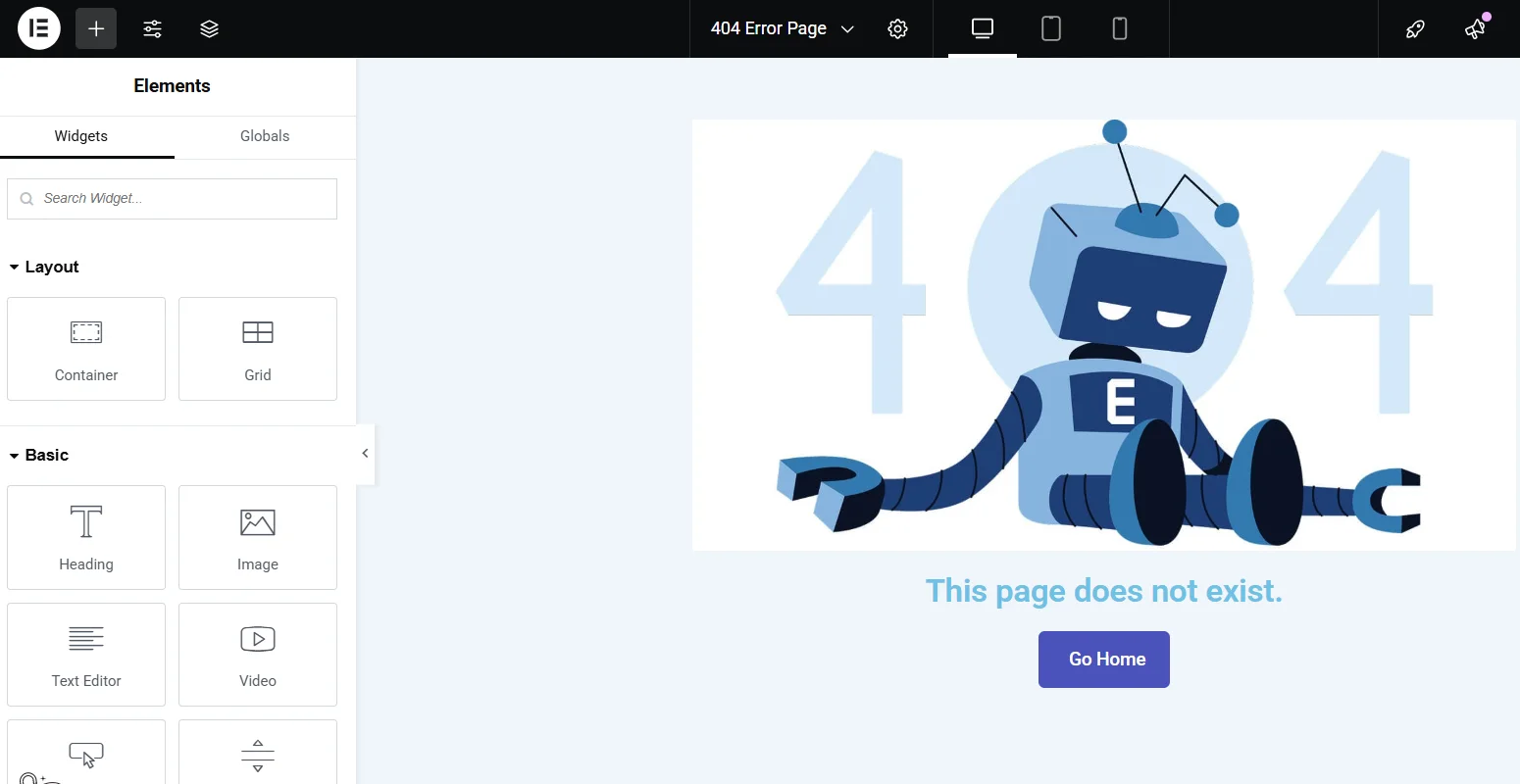 Editing the 404 page