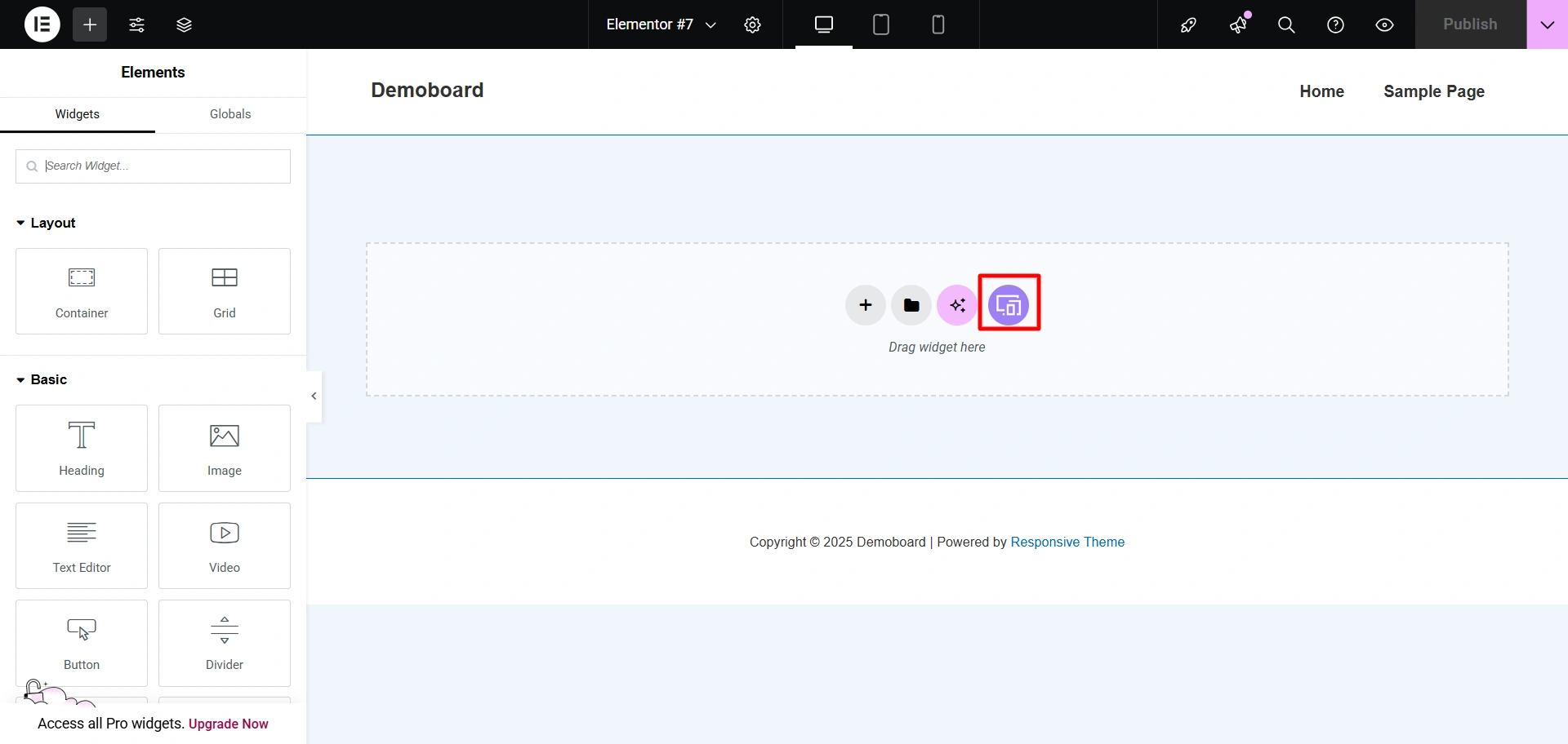 Click on Responsive plus