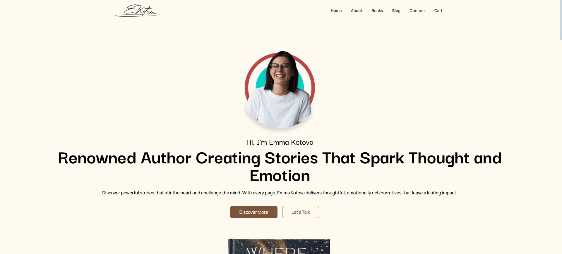 Book Author Starter Template Homepage layout screenshot.