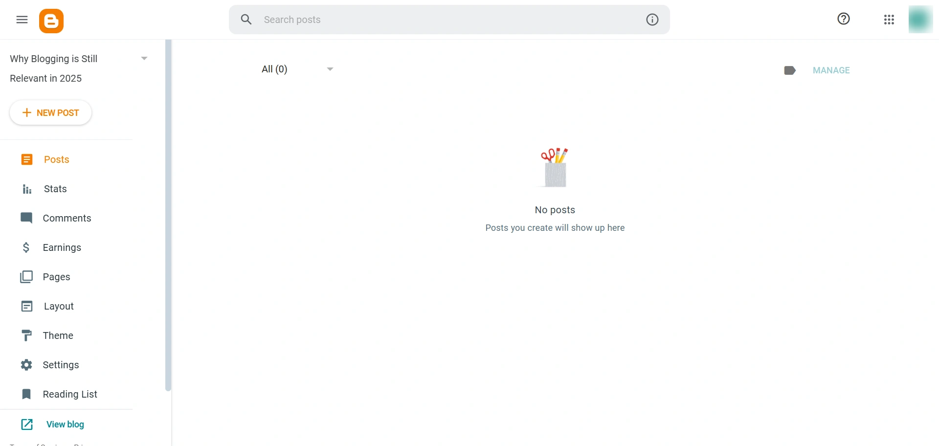 blogger dashboard