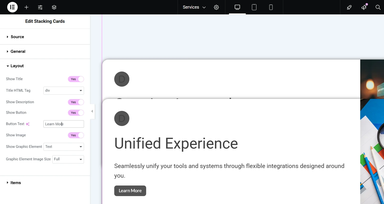 Layout tab