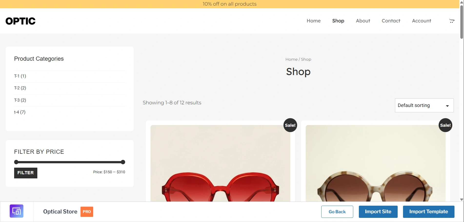 shop page