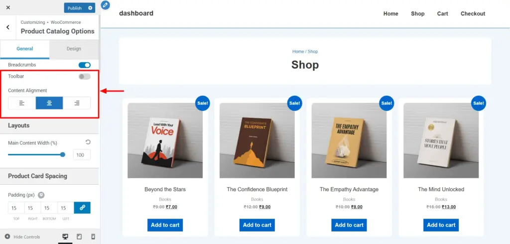 product catalog options