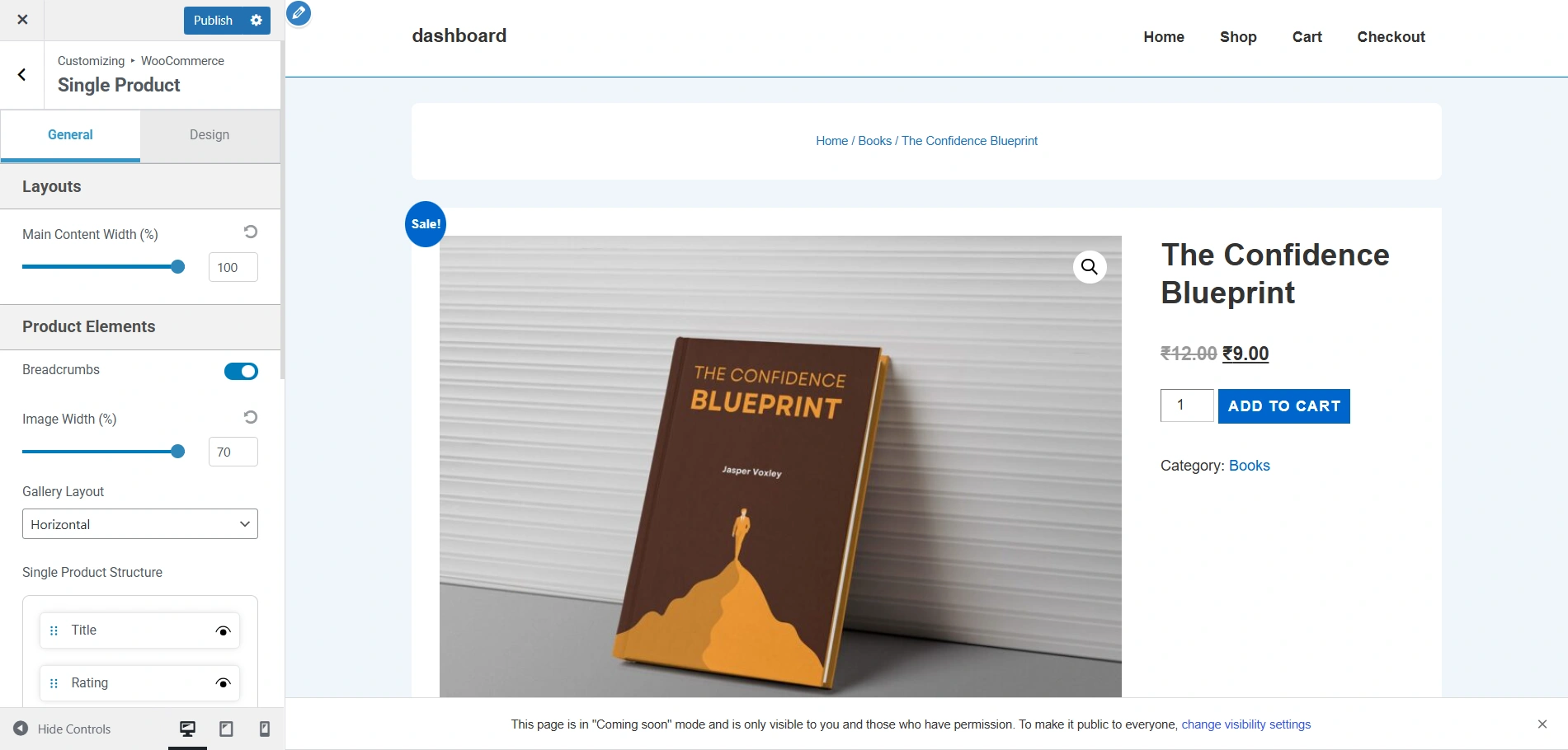 single product page