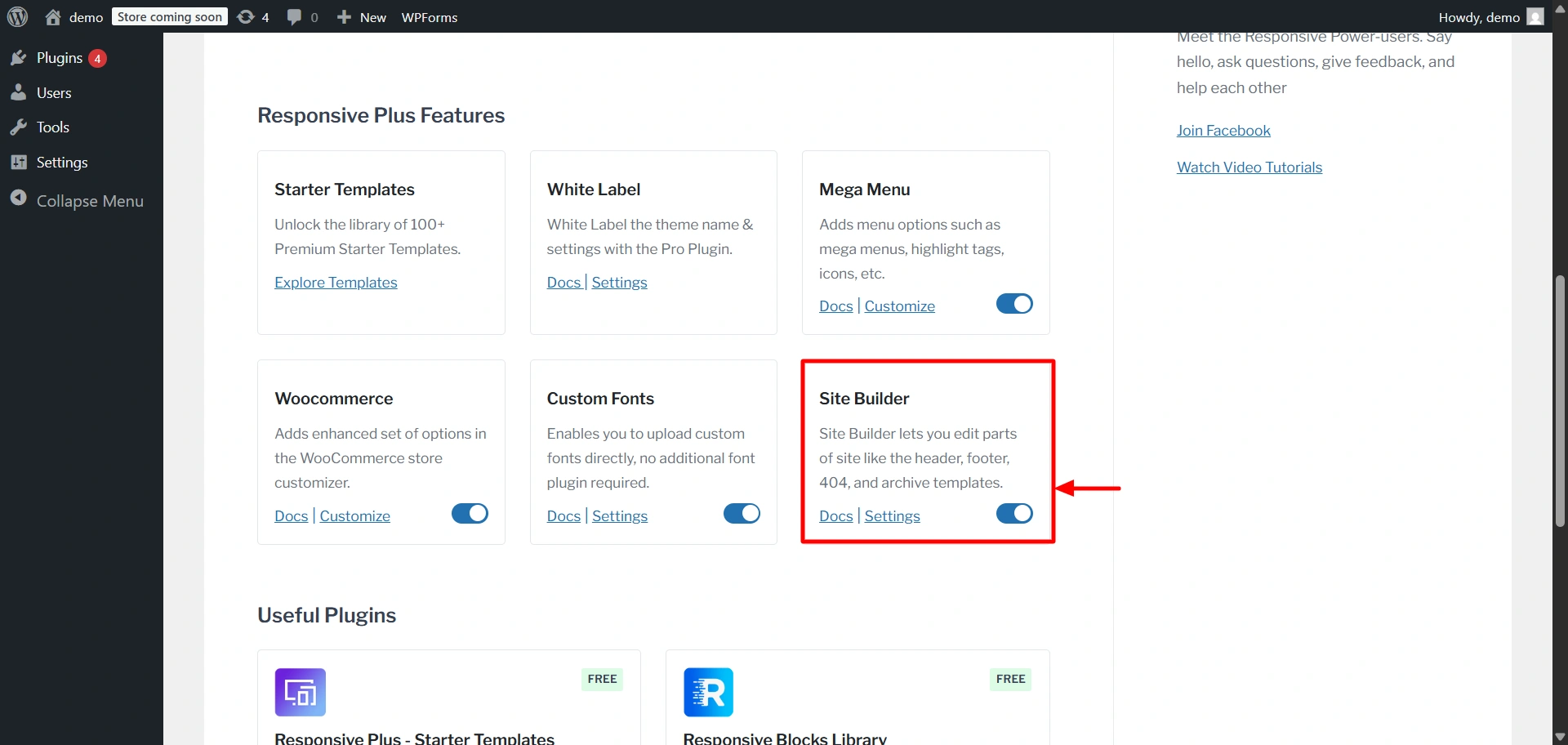 enable site builder