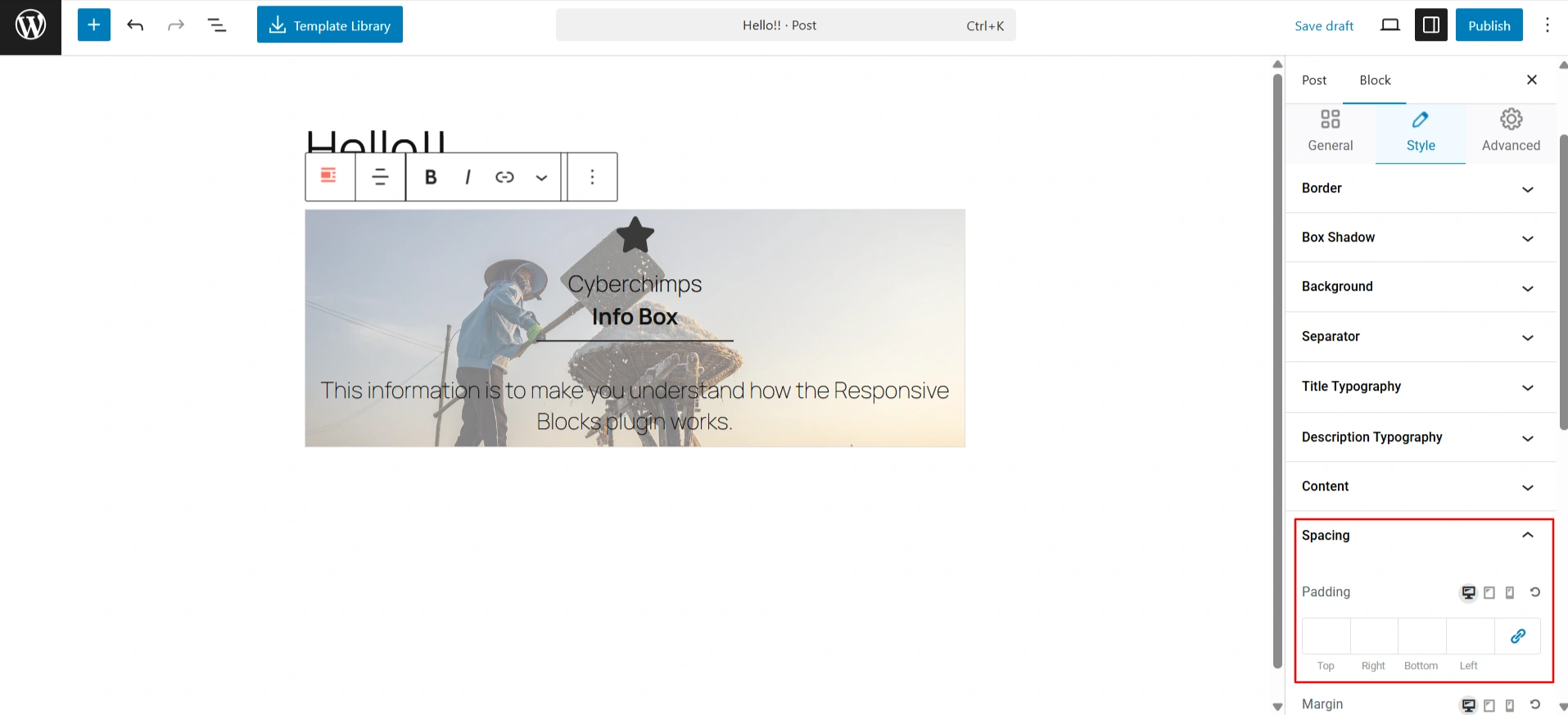 Customizing for different devices in Responsive blocks
