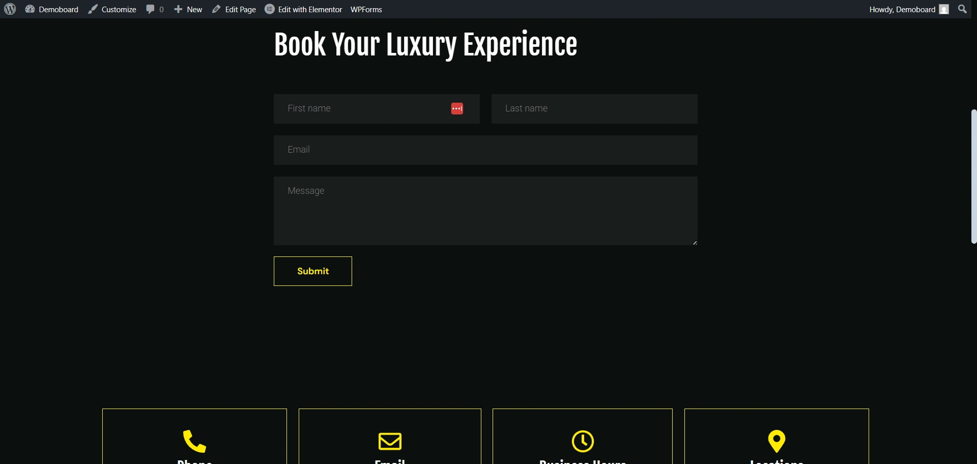 Contact page
