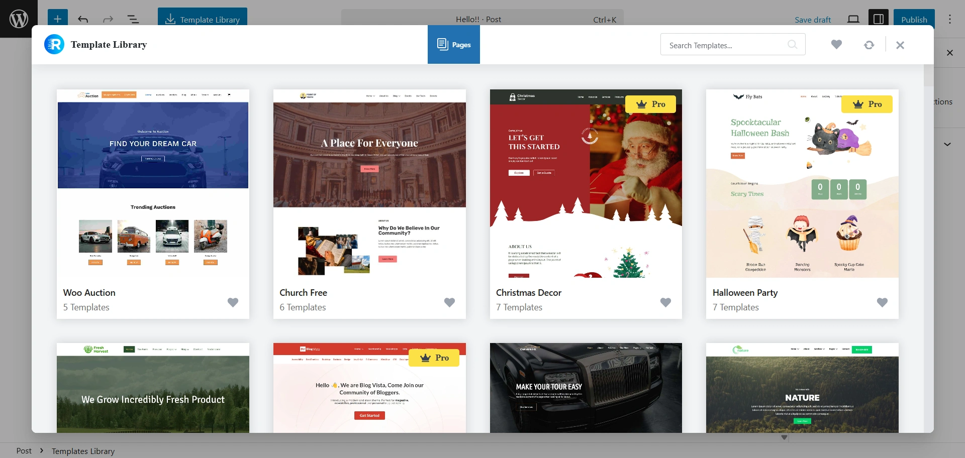 Pre designed templates in Responsive Blocks