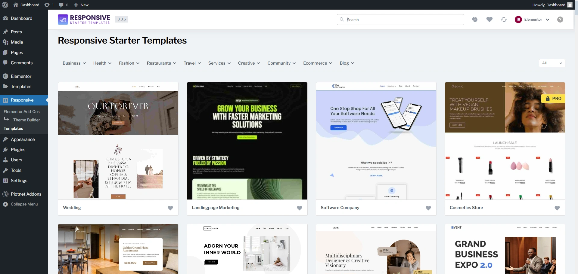 Responsive starter templates