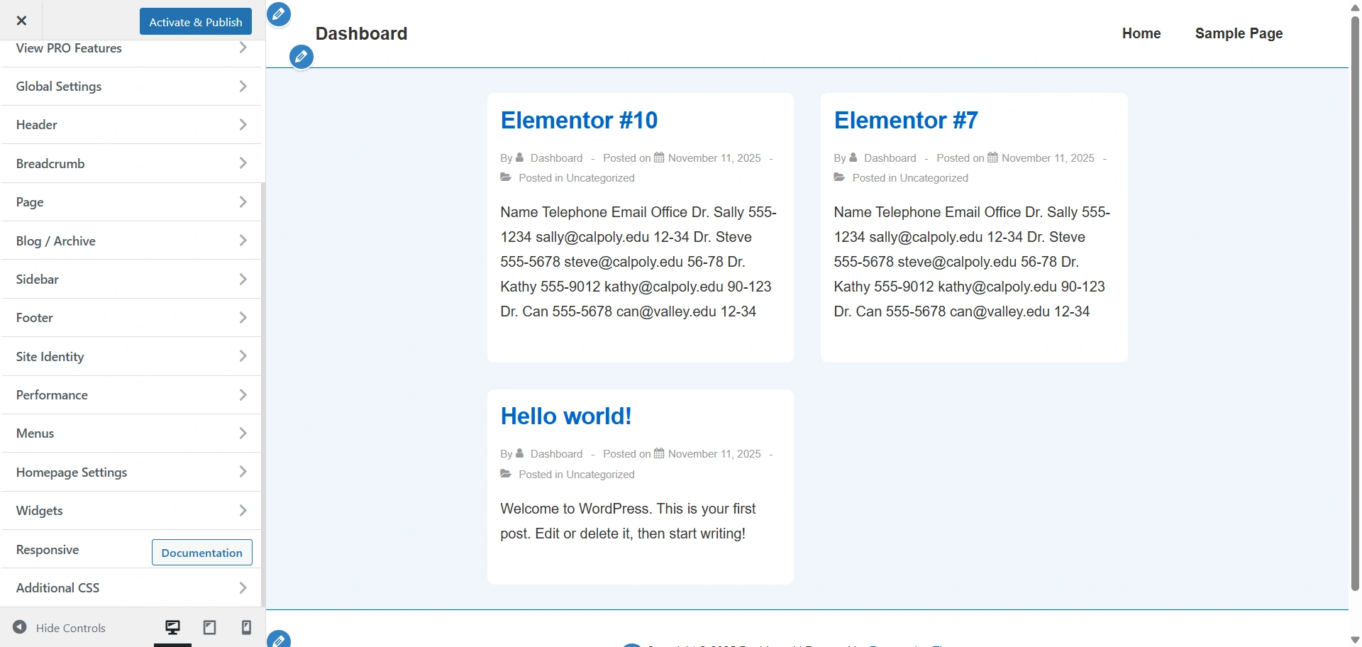 responsive theme customizer