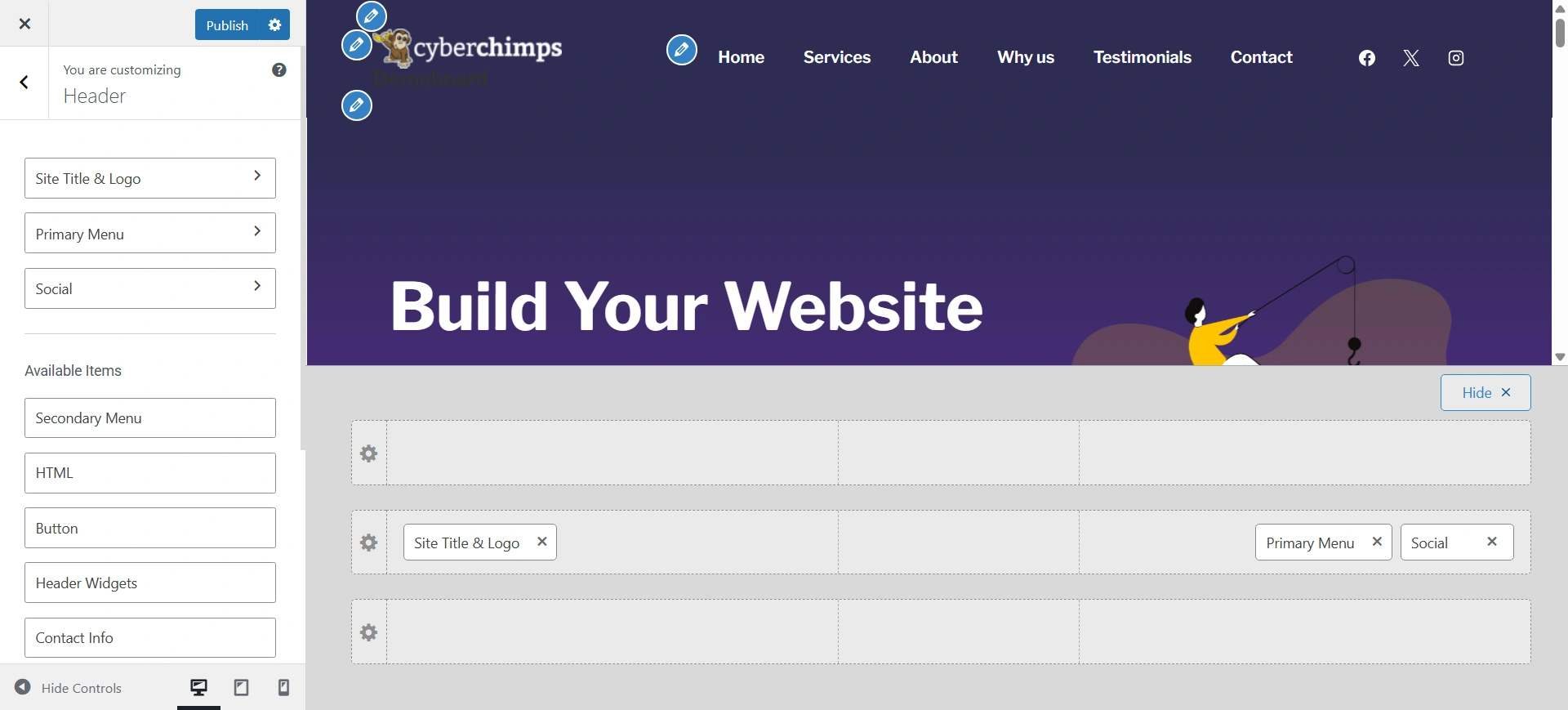 Responsive Header Footer Builder