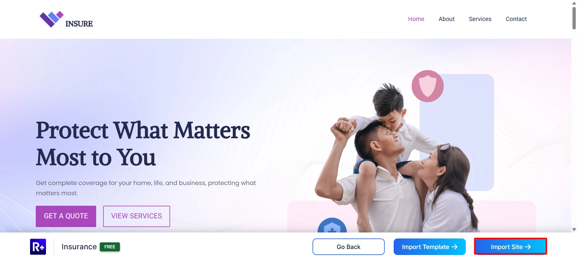 import Insurance Starter Template