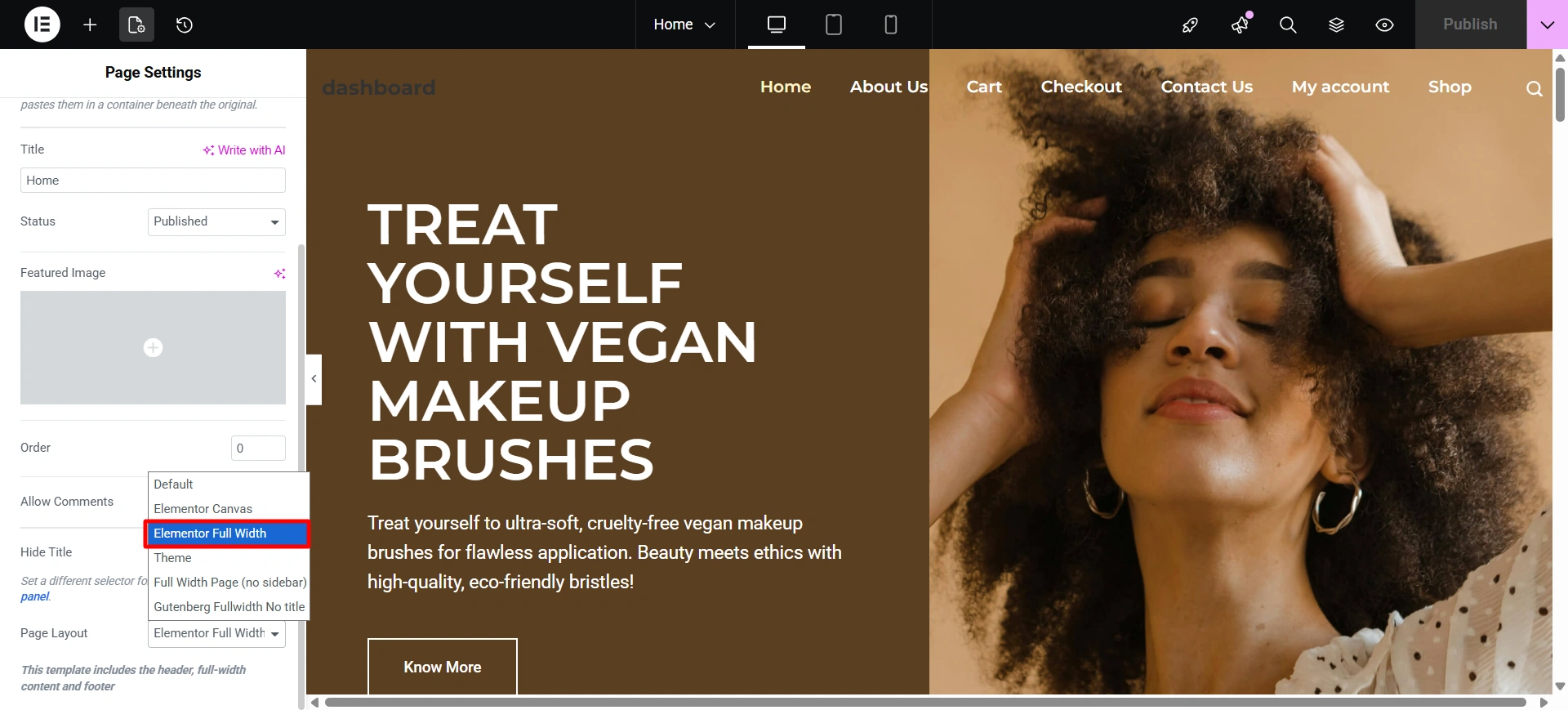 Elementor full width